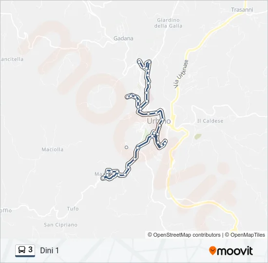 3 Bus Line Map