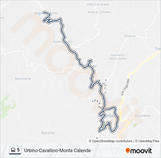 Percorso linea bus 5