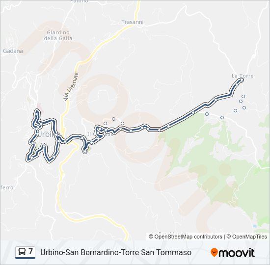 Percorso linea bus 7