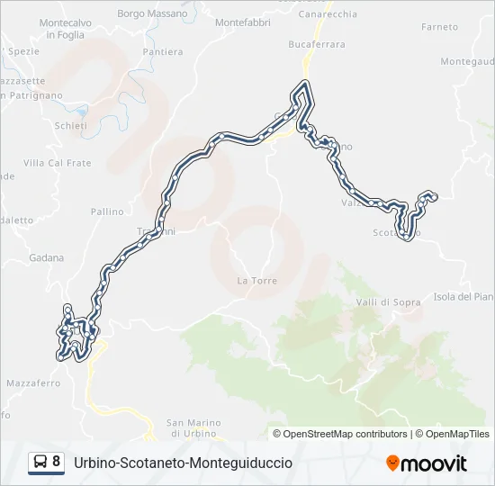 8 Bus Line Map