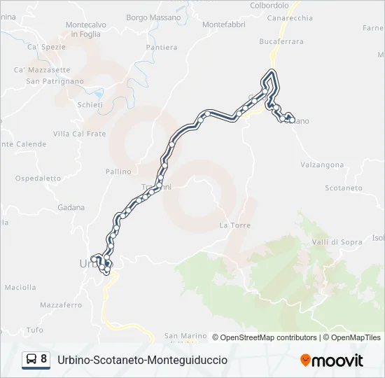 8 Bus Line Map