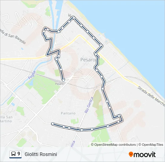9 Bus Line Map