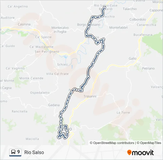 Percorso linea bus 9