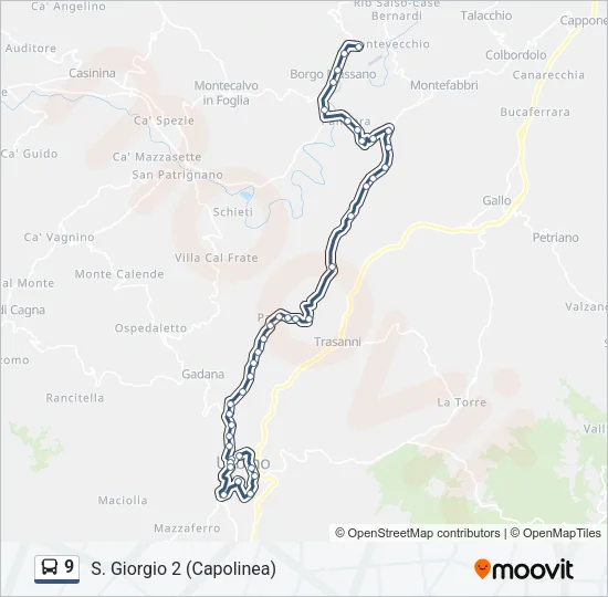9 Bus Line Map