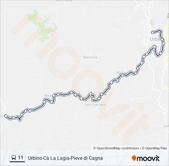 11 bus Line Map