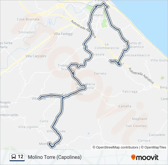 12 Bus Line Map