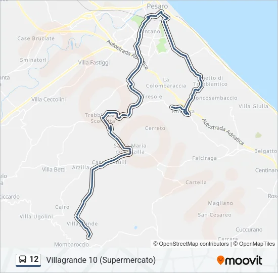 12 Bus Line Map