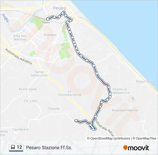 12 Bus Line Map
