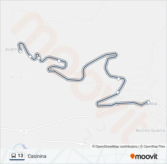 13 Bus Line Map