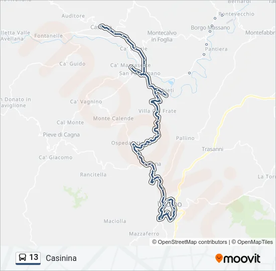 13 Bus Line Map