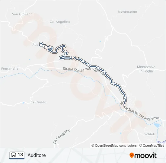 13 Bus Line Map
