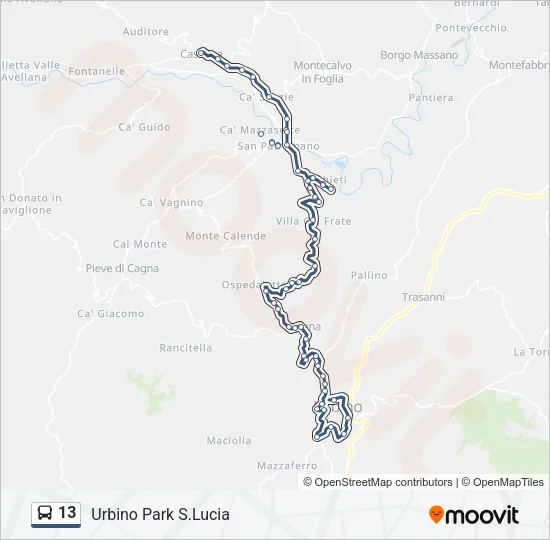 13 Bus Line Map