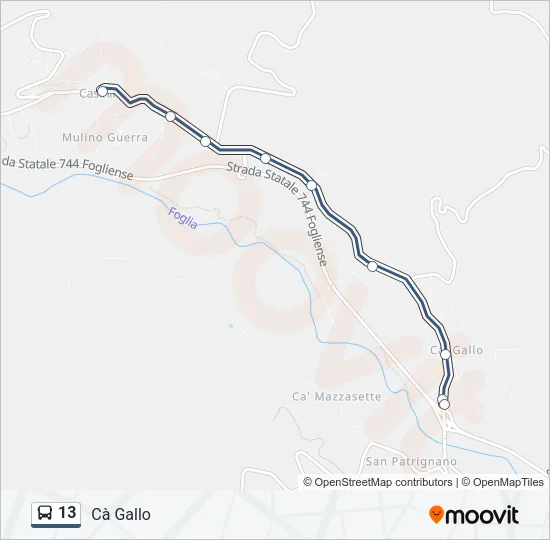13 Bus Line Map