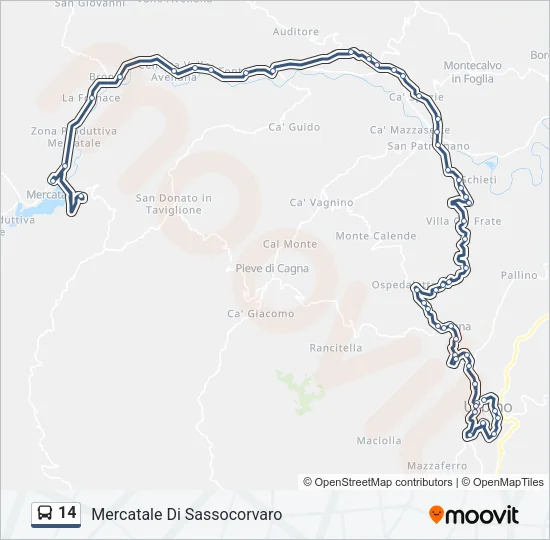 14 Bus Line Map