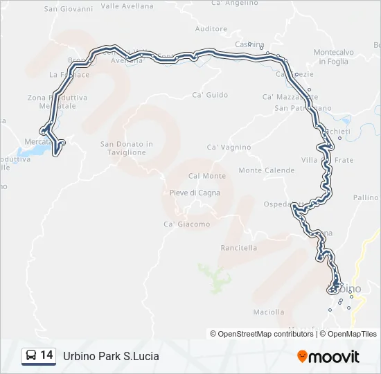 14 Bus Line Map