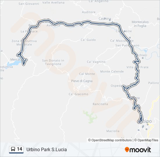 14 bus Line Map