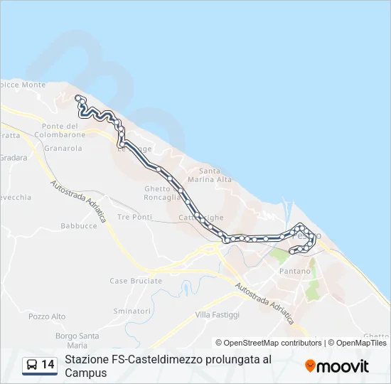 14 Bus Line Map