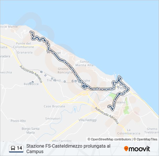 14 bus Line Map