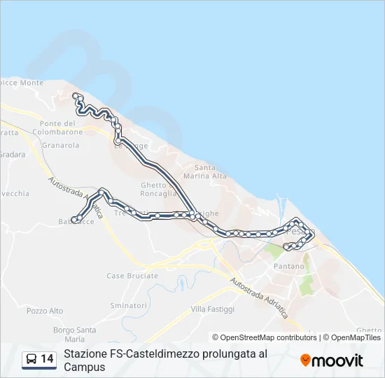 14 Bus Line Map