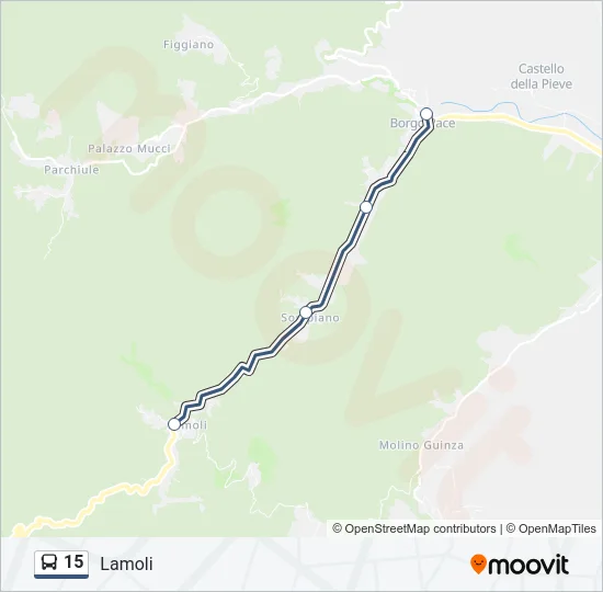Percorso linea bus 15