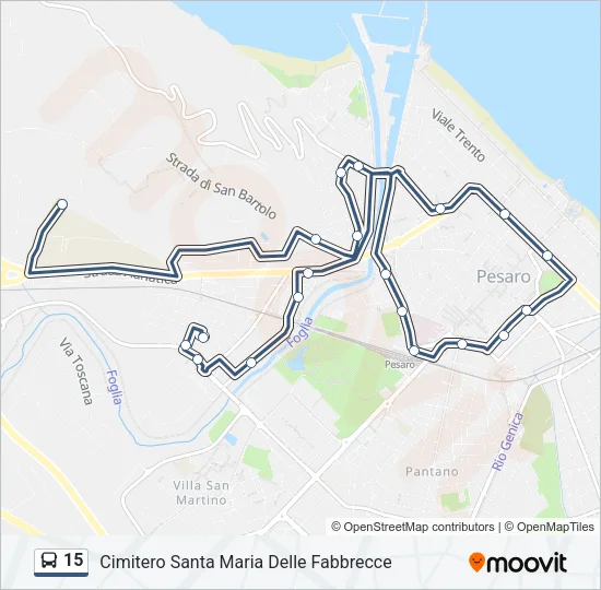 Percorso linea bus 15