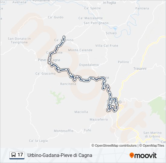 17 bus Line Map