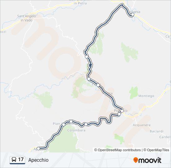 Percorso linea bus 17