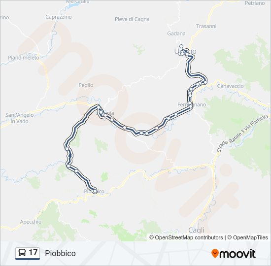 17 bus Line Map