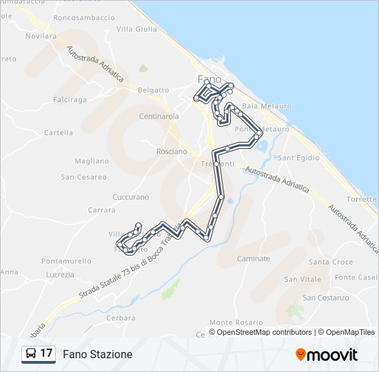 17 bus Line Map