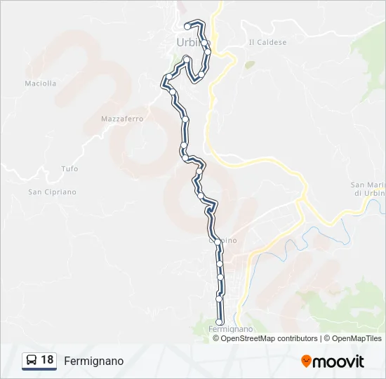 18 Bus Line Map