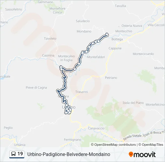 Percorso linea bus 19