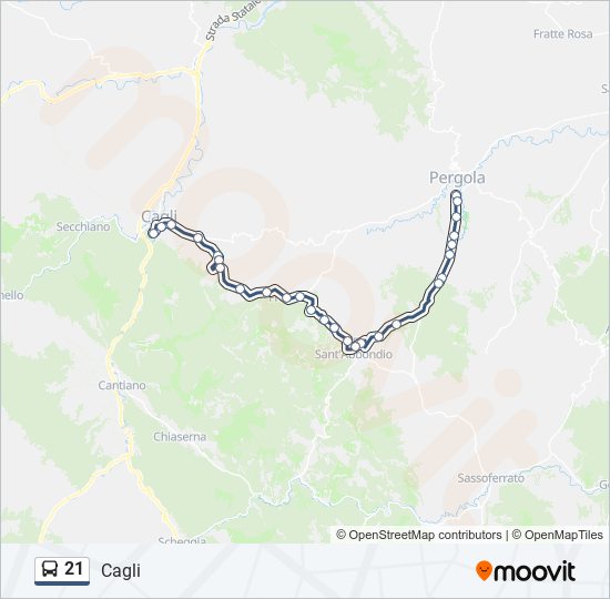 21 bus Line Map