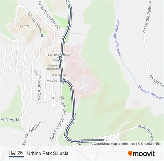 Percorso linea bus 25