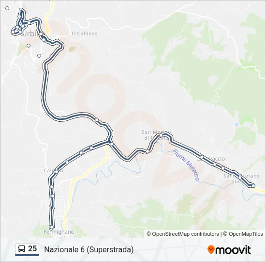 25 Bus Line Map