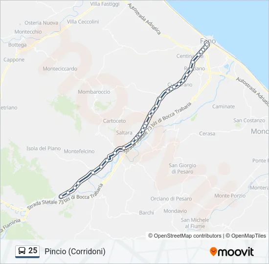 25 Bus Line Map