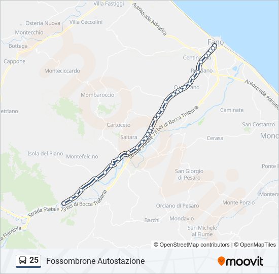 25 bus Line Map