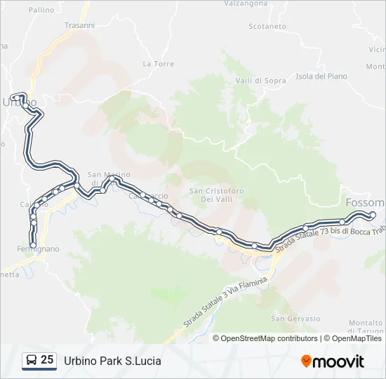 25 Bus Line Map