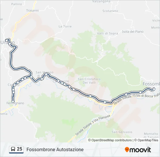 25 Bus Line Map