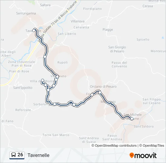 26 Bus Line Map