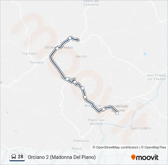28 Bus Line Map