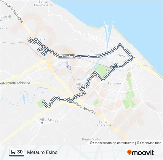 30 Bus Line Map