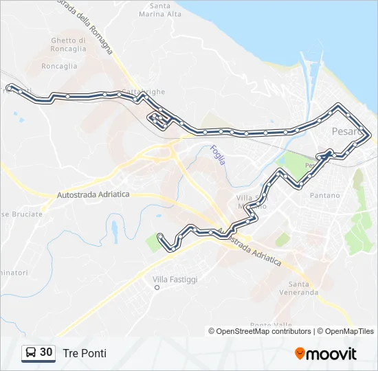 30 Bus Line Map