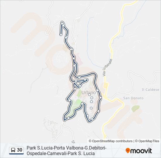 30 bus Line Map