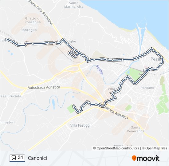 31 bus Line Map