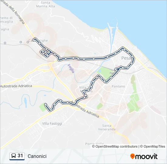 31 Bus Line Map