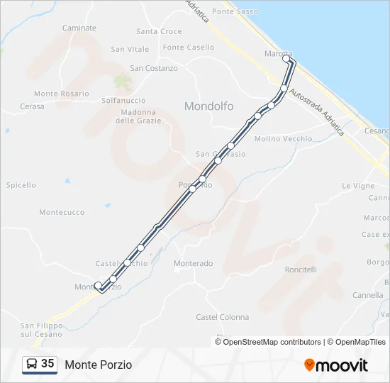 Percorso linea bus 35