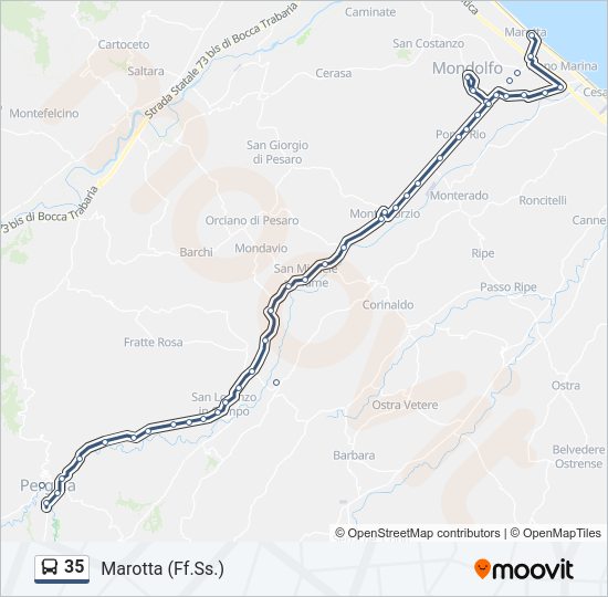 35 bus Line Map