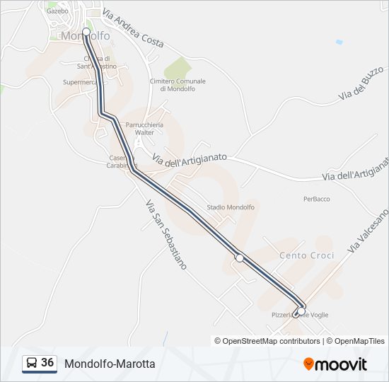 36 bus Line Map