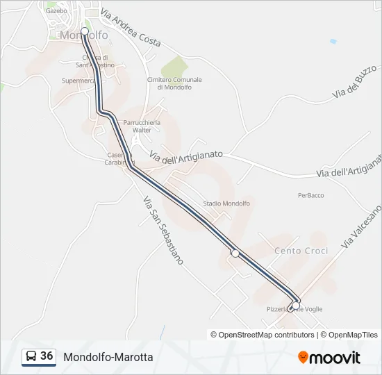36 Bus Line Map