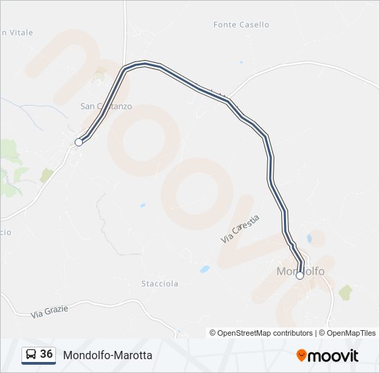 Percorso linea bus 36